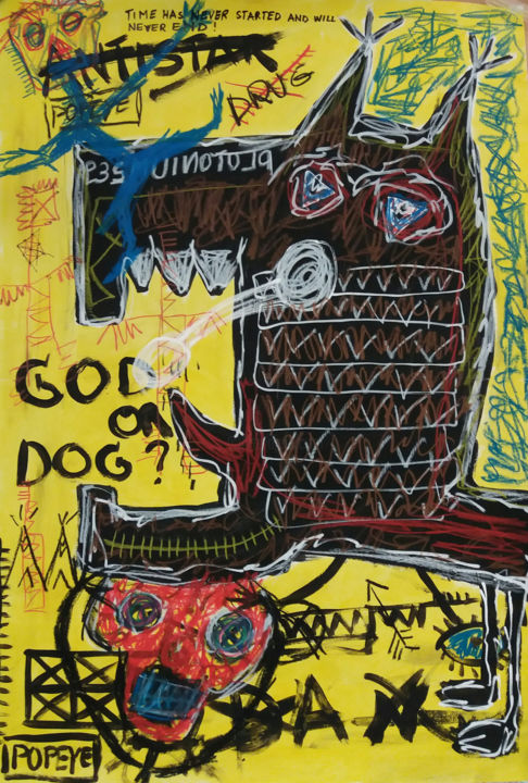 Painting titled "Dog or dog?" by Nevio Massaro, Original Artwork, Acrylic