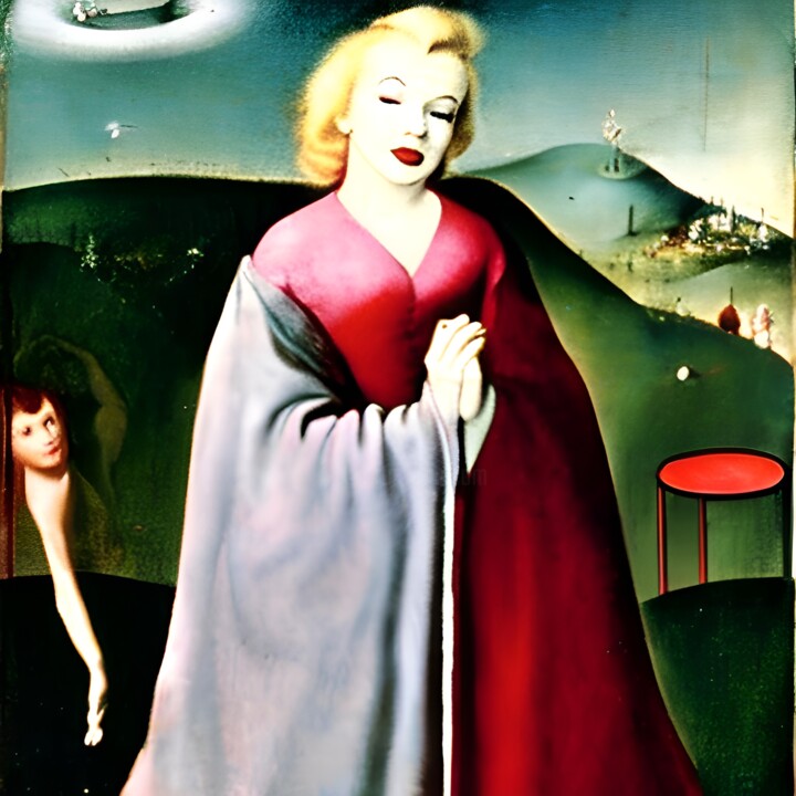 Arts numériques intitulée "Marilyn Monroe 4" par Nevio Massaro, Œuvre d'art originale, Image générée par l'IA
