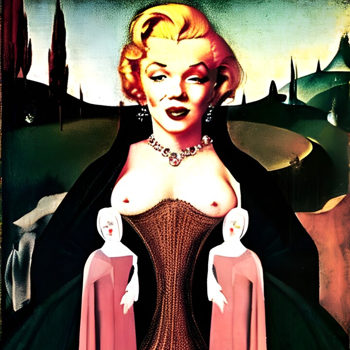 Arts numériques intitulée "Marilyn Monroe 5" par Nevio Massaro, Œuvre d'art originale, Image générée par l'IA