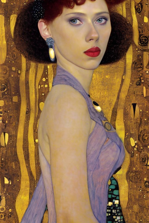 Arts numériques intitulée "Scarlett Johansson" par Nevio Massaro, Œuvre d'art originale, Image générée par l'IA