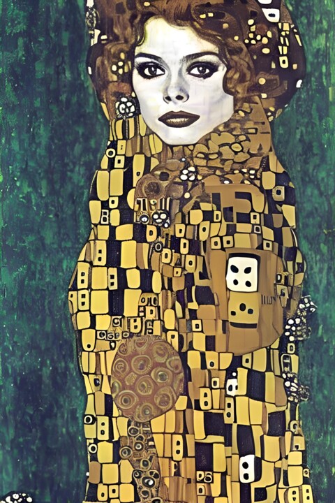 "Gina Lollobrigida 2" başlıklı Dijital Sanat Nevio Massaro tarafından, Orijinal sanat, AI tarafından oluşturulan görüntü