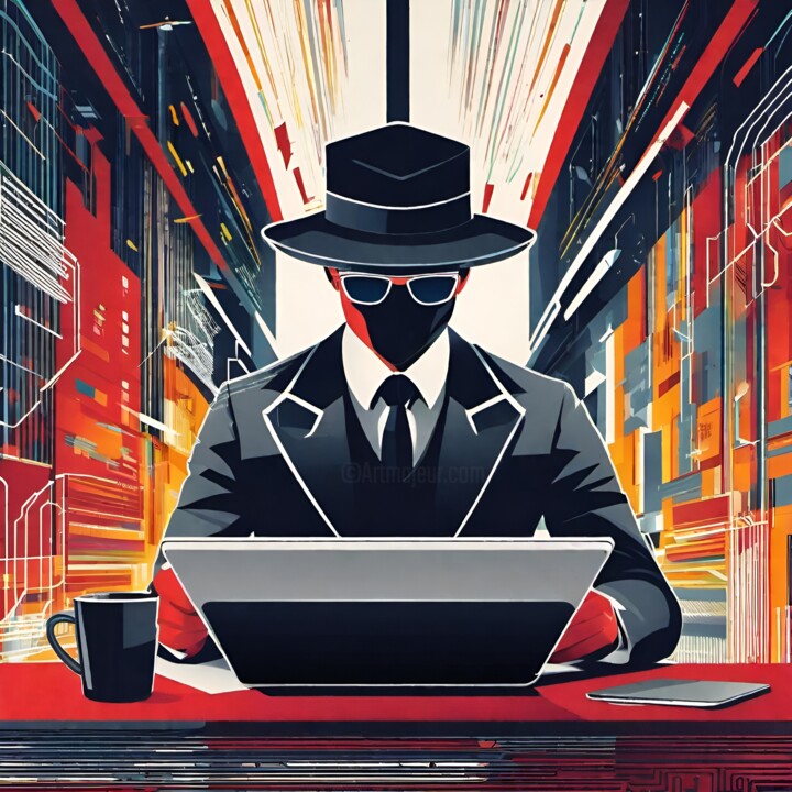 Digital Arts titled "Hacker 1" by Nevio Massaro, Original Artwork, AI generated image