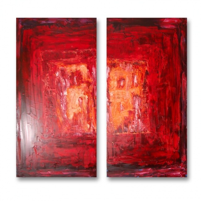 Painting titled "FIRE WITHIN" by Newartgallery Nielsfischer, Original Artwork