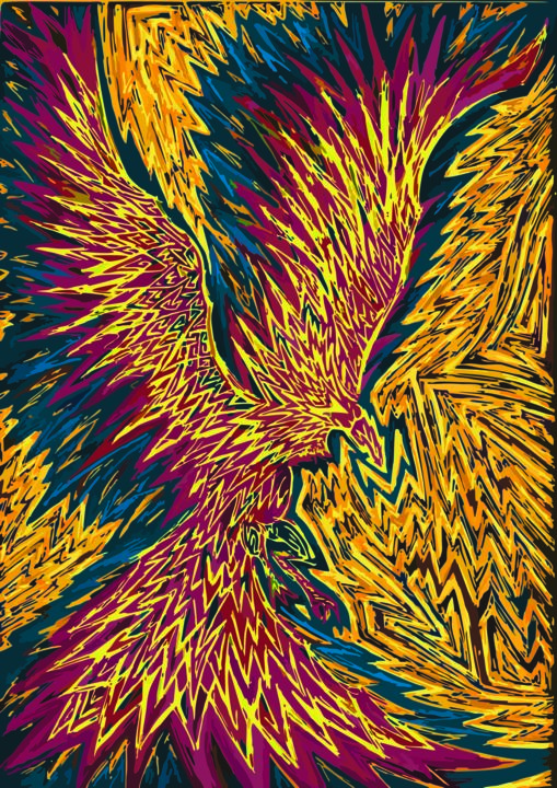 Digital Arts titled "Phoenix-X" by Newilgreen, Original Artwork, Digital Painting