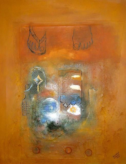Картина под названием "Surlestracesdunorph…" - Gl Ngangue Embola, Подлинное произведение искусства