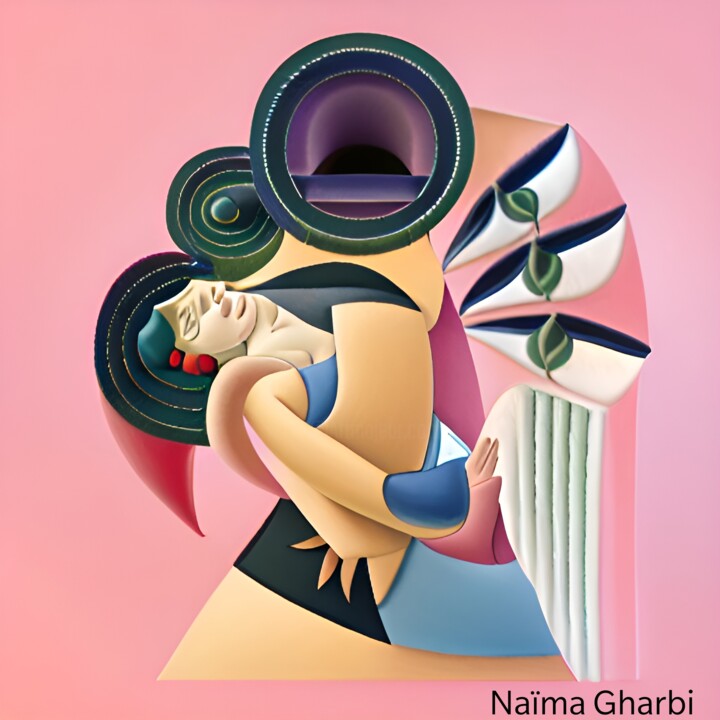 Painting titled "Pleure" by Naïma Gharbi, Original Artwork, Acrylic