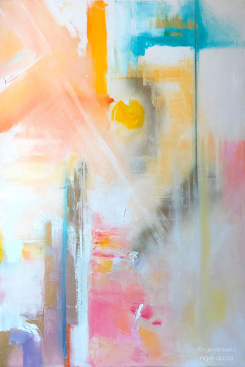Painting titled "Warm Hues II" by Ngendo, Original Artwork, Oil