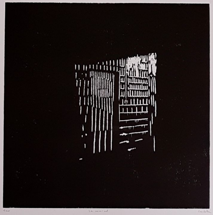 Gravures & estampes intitulée "Le sous-sol" par Nicolas Goulette, Œuvre d'art originale, Xylographie