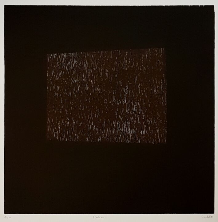 Impressões e gravuras intitulada "L'écran" por Nicolas Goulette, Obras de arte originais, Xilogravura