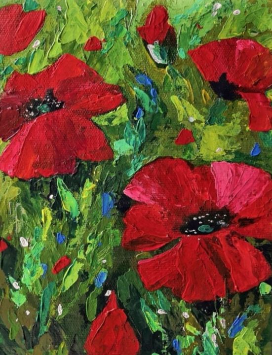 Картина под названием "Floral painting art…" - Natasha Stepanova, Подлинное произведение искусства, Масло
