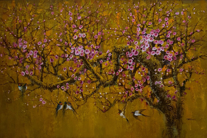 Painting titled "Spring (no 5)" by Nguyen Khac Tai Tai, Original Artwork, Acrylic