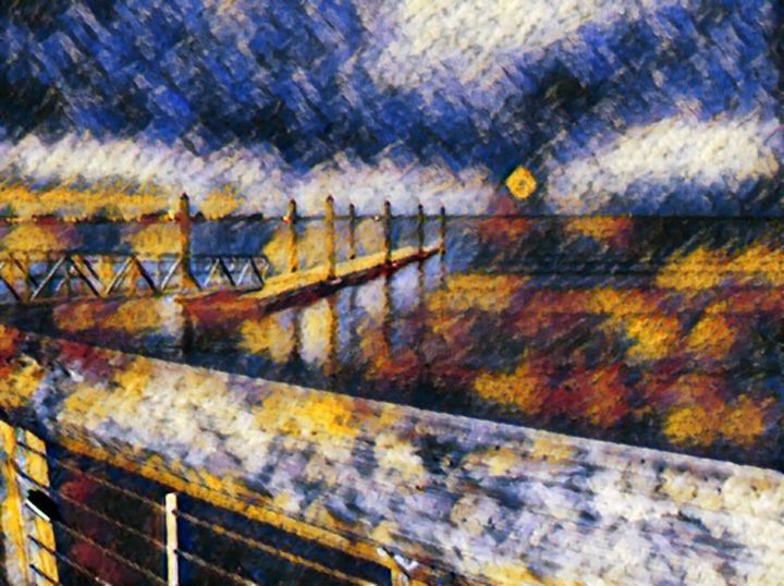 Digital Arts titled "The Ocean at Night" by Nia Carr, Original Art, Photo Montage