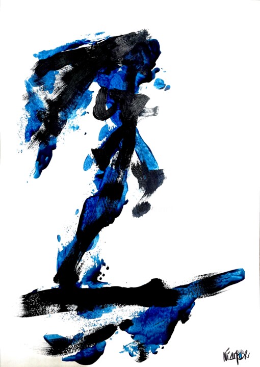 Peinture intitulée "Mouvement féminin" par Niamor, Œuvre d'art originale, Acrylique