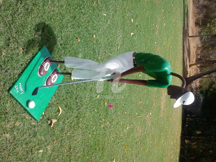 Sculpture intitulée "Golfeur" par Mam'S, Œuvre d'art originale