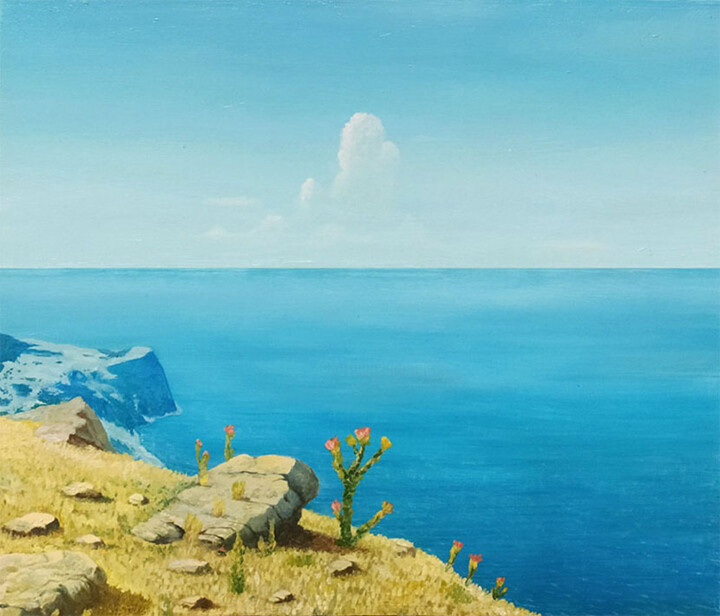 Картина под названием "Sea. Crimea" - Dmitry Bychkov, Подлинное произведение искусства, Масло