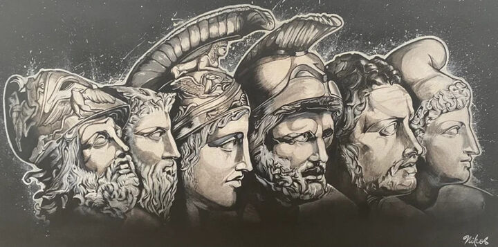 "The Iliad- Menelaus…" başlıklı Tablo Nicae tarafından, Orijinal sanat, Akrilik Ahşap Sedye çerçevesi üzerine monte edilmiş
