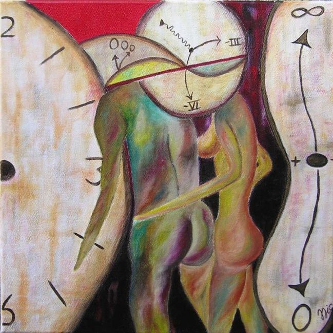 Pittura intitolato "Io e te senza tempo" da Cinzia Corvo (Nic), Opera d'arte originale, Olio