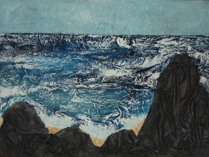 Malerei mit dem Titel "mare in tempesta" von Cinzia Corvo (Nic), Original-Kunstwerk, Öl