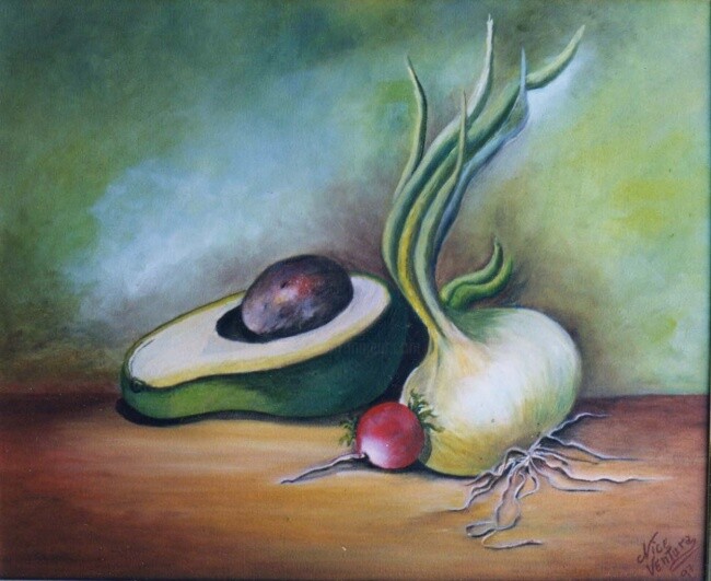 Painting titled "Cebola" by Nice Ventura, Original Artwork