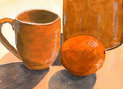 Malerei mit dem Titel "Coffee Break" von Nichole Herbst, Original-Kunstwerk