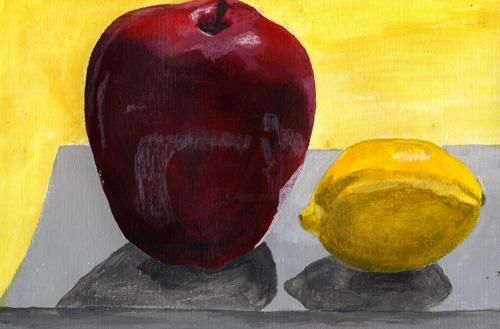 Painting titled "Still Fruit" by Nichole Herbst, Original Artwork