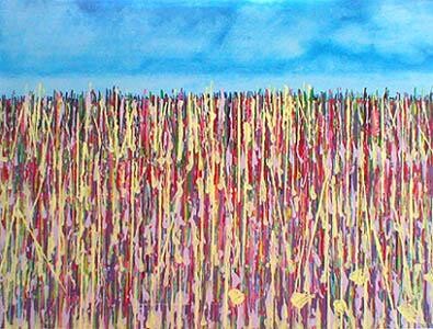 Painting titled "Large summer field" by Nick Cowling, Original Artwork