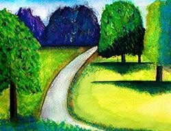 Pintura titulada "Le Chemin 3" por Nick Cowling, Obra de arte original