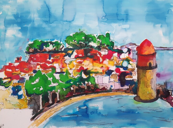 Painting titled "Collioure - 4" by Nick Cowling, Original Artwork