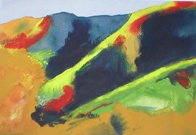 Painting titled "Paysage des Cévenne…" by Nick Cowling, Original Artwork