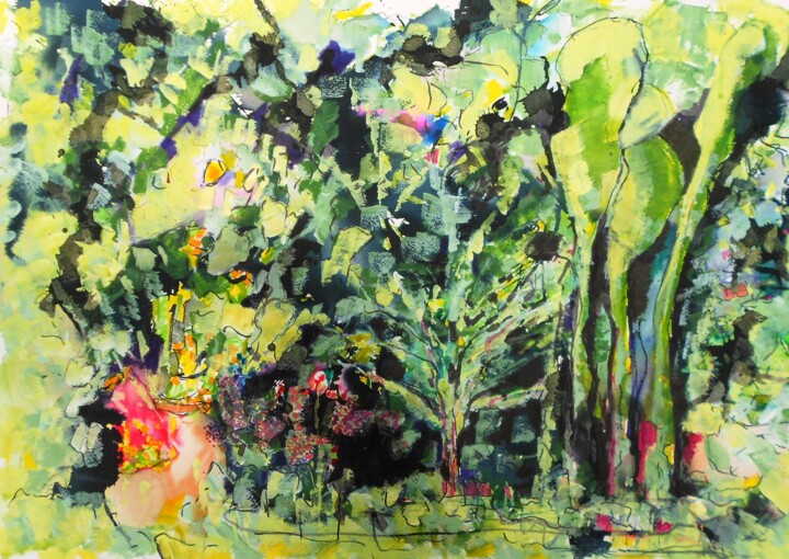 Painting titled "Garden, May 2015" by Nick Cowling, Original Artwork