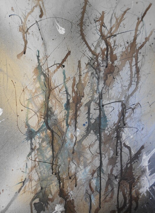 Malarstwo zatytułowany „Forest (hiver) 2” autorstwa Nick Cowling, Oryginalna praca