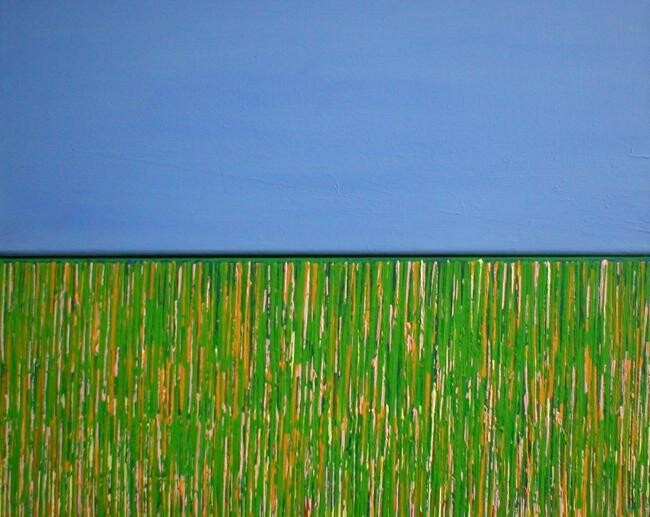 Pintura titulada "Autumn field" por Nick Cowling, Obra de arte original