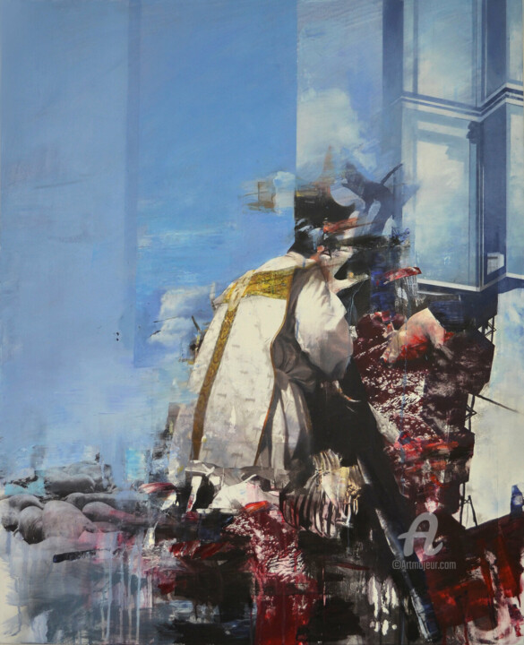 Malerei mit dem Titel "Communion 2" von Nick Offer, Original-Kunstwerk, Öl