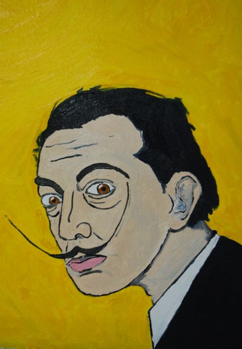 Painting titled "portrait of Salvado…" by Nick Kaliberda, Original Artwork, Oil Mounted on Wood Stretcher frame