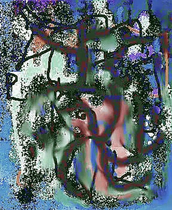 Digital Arts titled "Handwriting Abstract" by Nick Mancuso, Original Art, Digital Painting