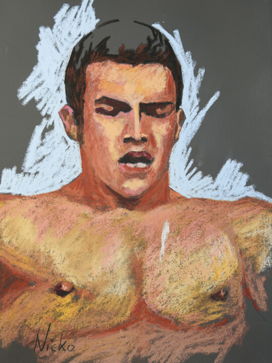 Peinture intitulée "MAN" par Nicko, Œuvre d'art originale, Pastel