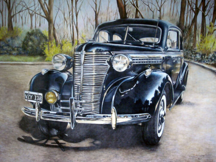 Painting titled "Chevrolet 1938" by Nicky Chiarello, Original Artwork, Pencil