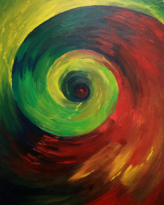 Painting titled "Spirale" by Nicolas Lesage, Original Artwork, Acrylic