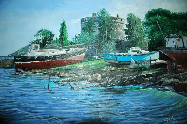 Painting titled "Fort Balaguier, Tou…" by Nicolas Spada, Original Artwork, Oil