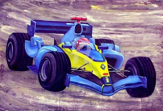 Painting titled "Grand prix" by Nico, Original Artwork, Other
