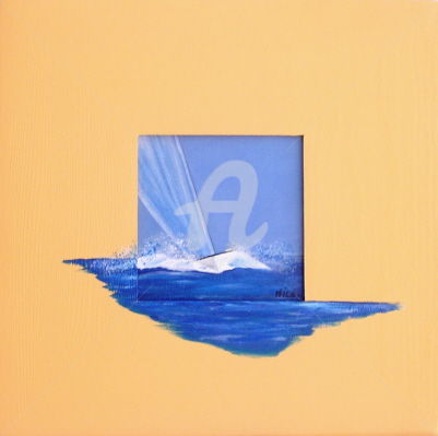 Painting titled "Marine petit format" by Nico, Original Artwork, Other