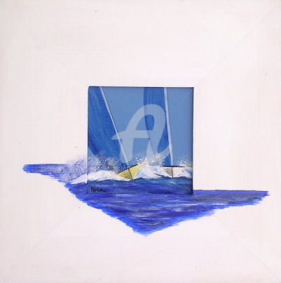 Painting titled "Marine petit format" by Nico, Original Artwork, Other