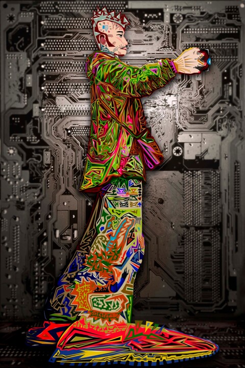 Цифровое искусство под названием "Mutation 5" - Nico Vincent, Подлинное произведение искусства, Цифровая живопись