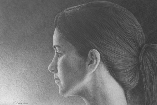 Dessin intitulée "dione" par Nicola De Luca, Œuvre d'art originale, Graphite Monté sur Autre panneau rigide