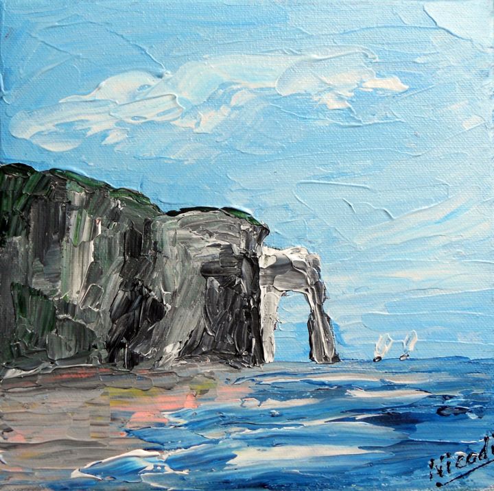 Peinture intitulée "ETRETAT" par Nicodi, Œuvre d'art originale, Acrylique