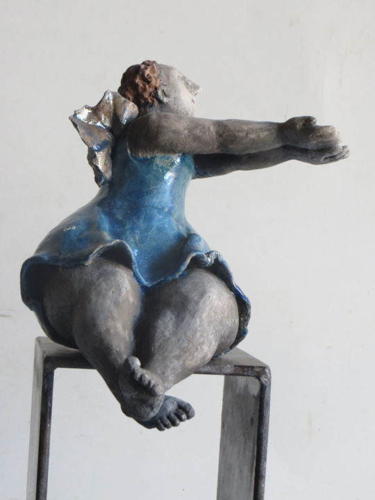 Sculpture intitulée "Angelique" par Nicola Deux, Œuvre d'art originale, Céramique