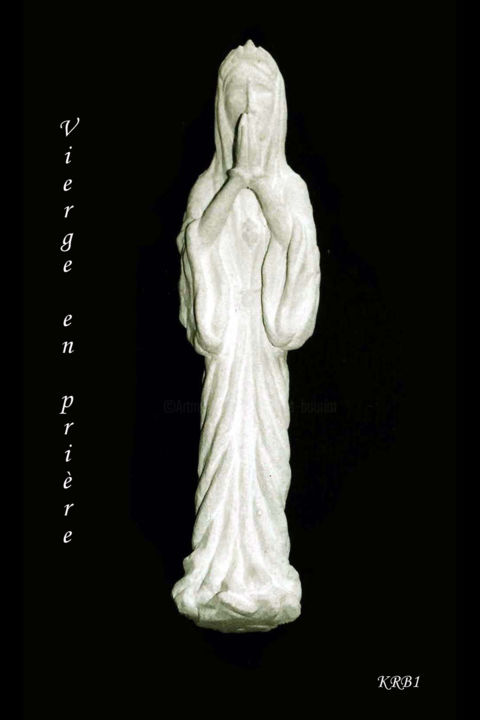 Sculpture titled "Vierge en prière" by Nicolas Bouriot (KRB1), Original Artwork, Stone