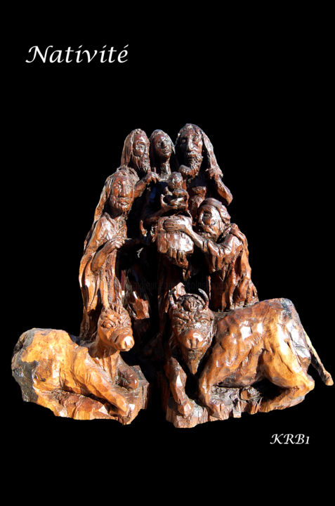 Скульптура под названием "Nativité" - Nicolas Bouriot (KRB1), Подлинное произведение искусства