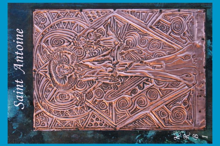 Saint Antoine - Printmaking, 2x37x27 cm ©2014 by krb1 -
Figurative Art, Conceptual Art, Art Deco, Folk, Metal, Religion, Pop Culture / celebrity, Men, Spirituality, saint, antoine, gravure, cuivre, enfant, Jésus, christ, krb1, nicolas, bouriot, artiste, sculpteur, graveur, chrétien, catholique, bois, arbre, vie, acheter, commander