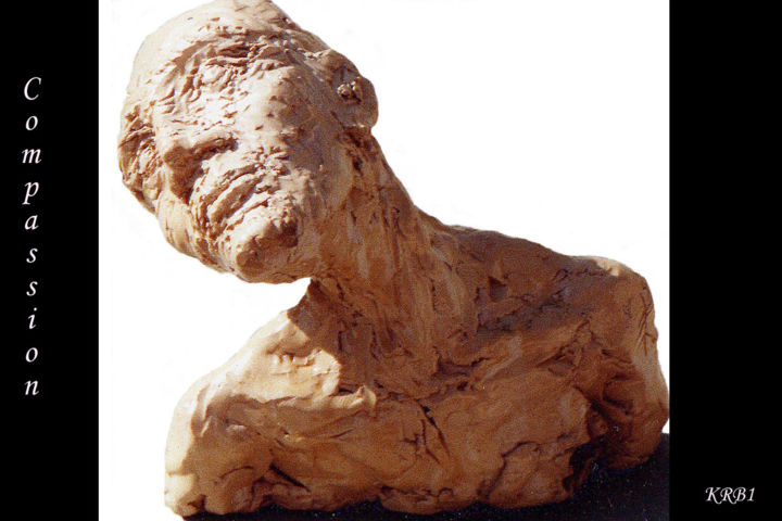 Sculpture titled "Compassion" by Nicolas Bouriot (KRB1), Original Artwork, Clay